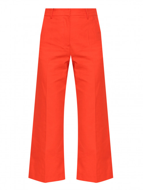 Однотонные брюки из хлопка и льна Weekend Max Mara - Общий вид