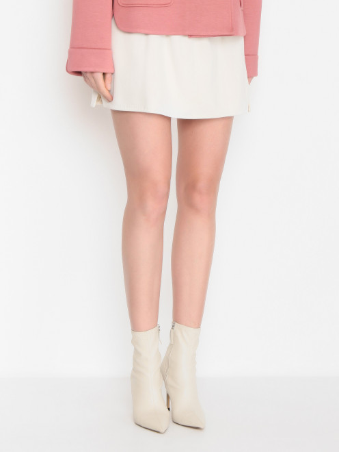 Однотонная юбка-мини с карманами Max Mara - МодельВерхНиз
