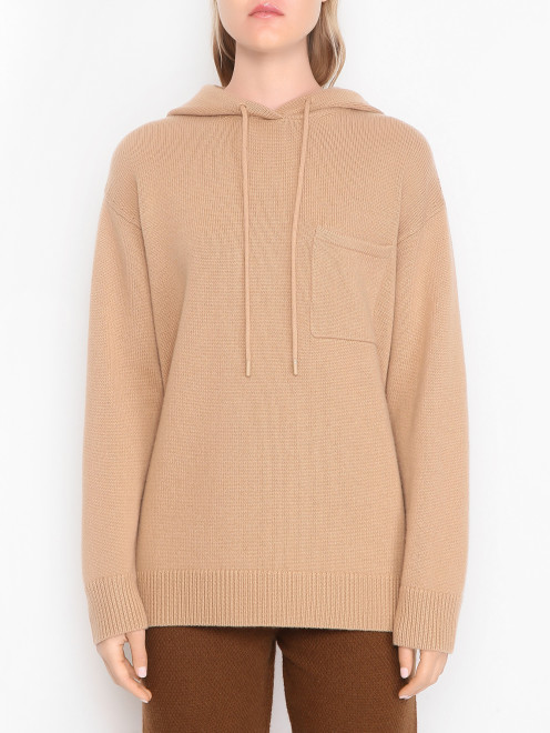 Джемпер из смешанной шерсти с капюшоном Max Mara - МодельВерхНиз