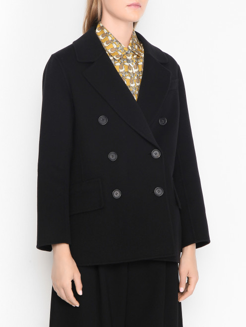 Двубортное полупальто из шерсти Max Mara - МодельВерхНиз