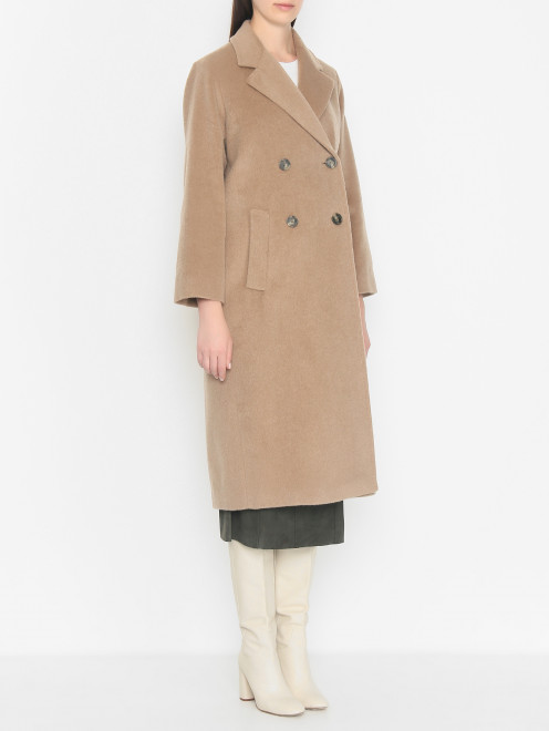 Двубортное пальто из смешанной шерсти Weekend Max Mara - МодельВерхНиз