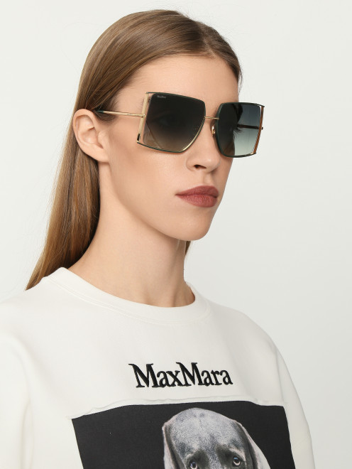 Очки солнцезащитные в металлической оправе Max Mara - МодельОбщийВид