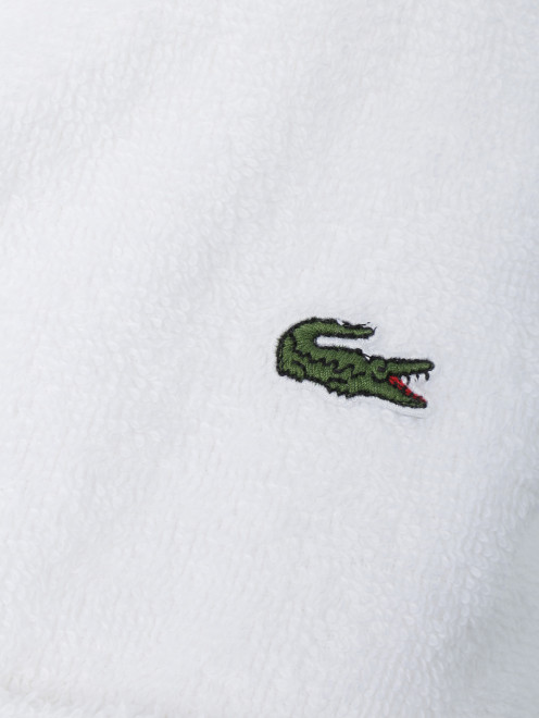 Банный халат из хлопка с декором Lacoste - Деталь