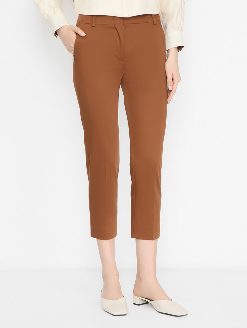 Брюки-дудочки из хлопка Max Mara - МодельВерхНиз