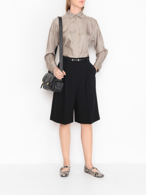 Шорты с защипами и ремнем Max Mara - МодельОбщийВид