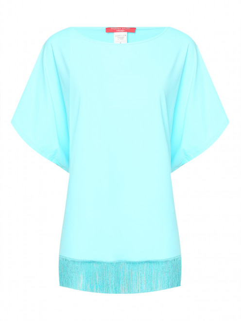 Однотонная блуза декорированная бахромой Marina Rinaldi - Общий вид