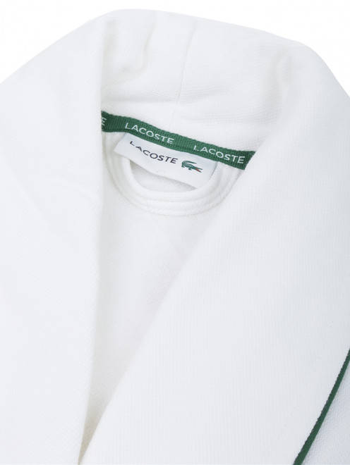 Халат из хлопка с яркой окантовкой Lacoste - Деталь
