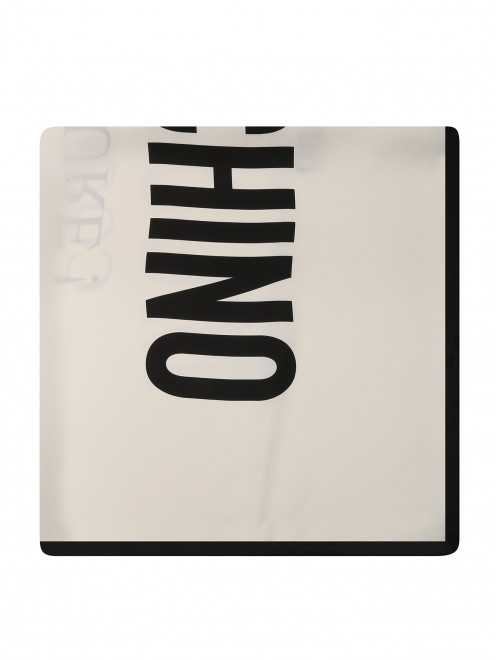 Платок из шелка с логотипом и контрастной отделкой Moschino - Общий вид