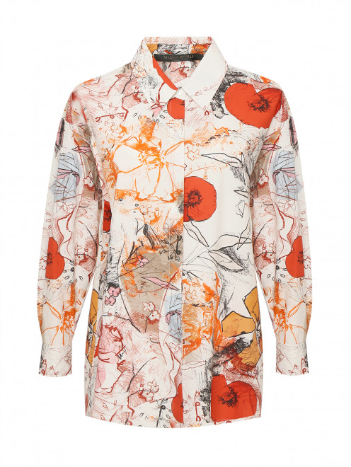 Хлопковая блуза с узором Marina Rinaldi - Общий вид