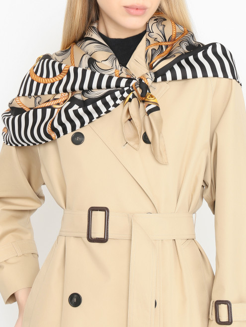 Платок из шелка с узором 90*90 Moschino - МодельОбщийВид
