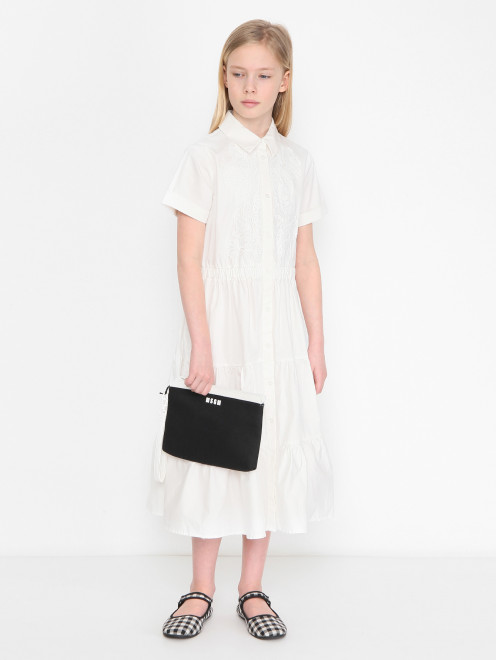 Клатч из текстиля с логотипом MSGM - МодельОбщийВид