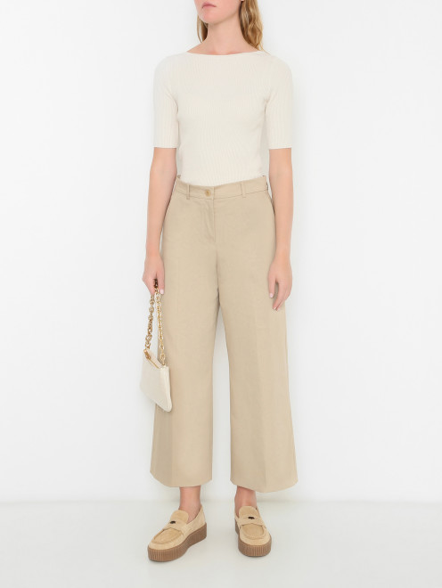 Джемпер в рубчик с коротким рукавом Weekend Max Mara - МодельОбщийВид