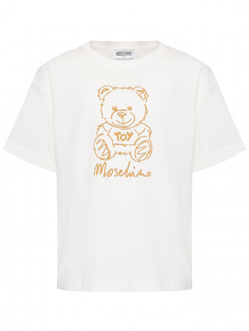 Футболка из хлопка с принтом Moschino - Общий вид