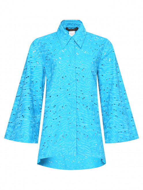 Блуза из смешанного хлопка с вышивкой Marina Rinaldi - Общий вид