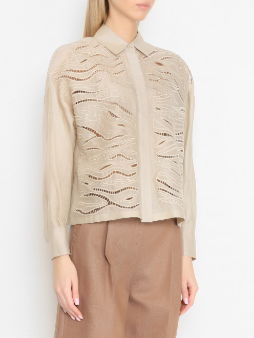 Блуза свободного кроя с вышивкой Max Mara - МодельВерхНиз