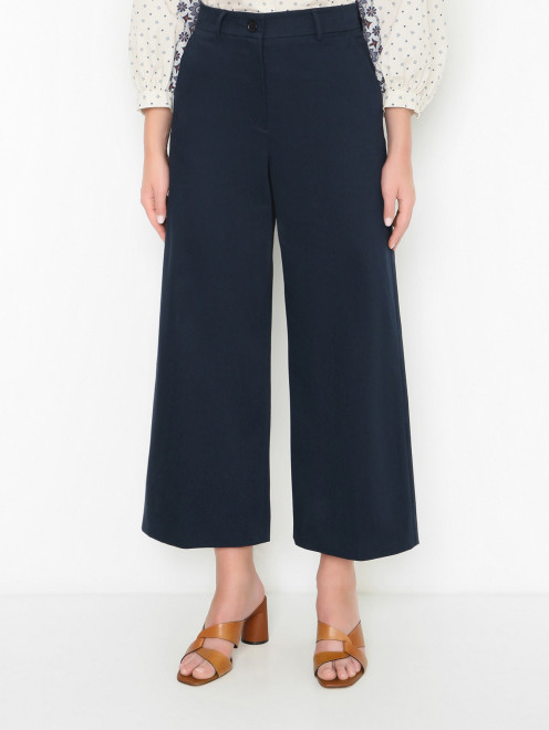 Укороченные брюки из хлопка Weekend Max Mara - МодельВерхНиз