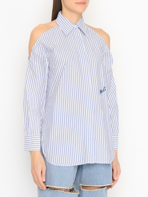 Блуза в полоску с открытыми плечами PINKO - МодельВерхНиз