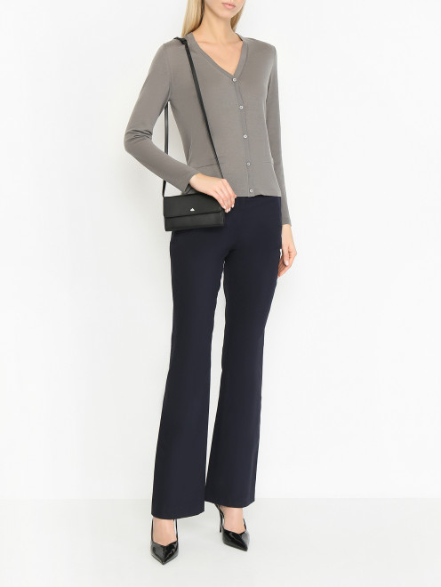 Кожаная сумка на тонком ремне Weekend Max Mara - МодельОбщийВид