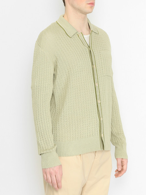 Рубашка из смешанного шелка Piacenza Cashmere 1733 - МодельВерхНиз