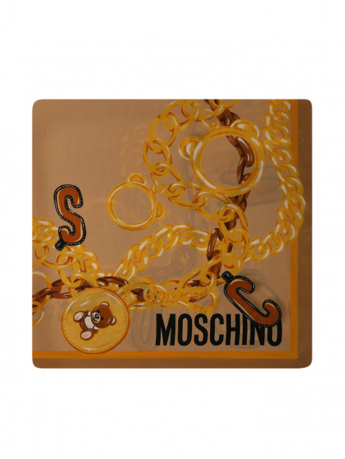Платок из шелка с узором Moschino - Общий вид