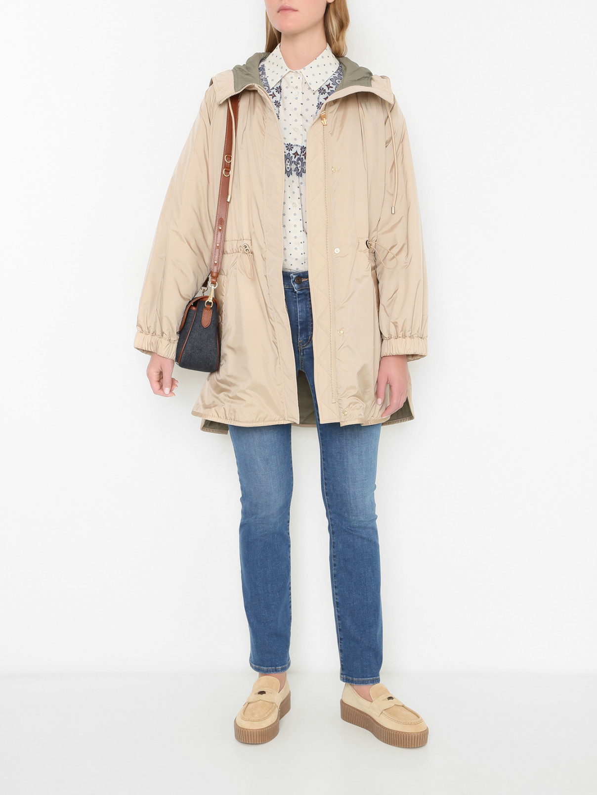 Weekend Max Mara бежевая двухсторонняя стеганая куртка (783398
