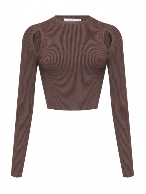 Укороченный джемпер в рубчик с длинными рукавами Max Mara - Общий вид