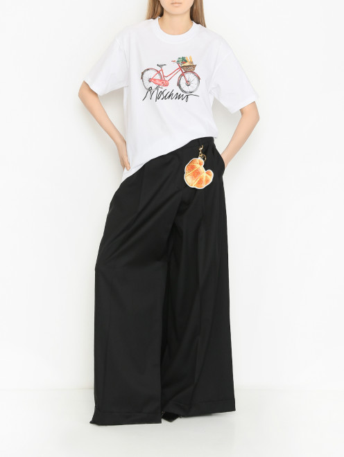 Широкие брюки с защипами Moschino - МодельОбщийВид