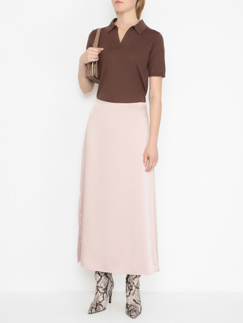 Атласная юбка-миди с разрезом Weekend Max Mara - МодельОбщийВид