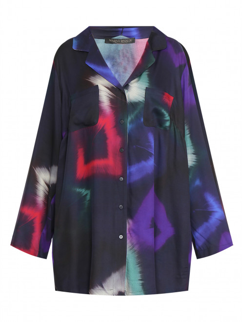 Рубашка свободного кроя из вискозы с узором Marina Rinaldi - Общий вид