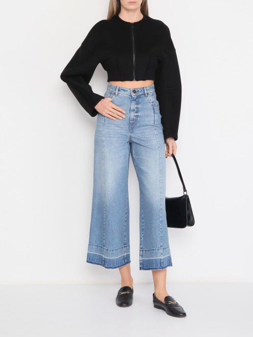 Широкие джинсы на высокой посадке Weekend Max Mara - МодельОбщийВид