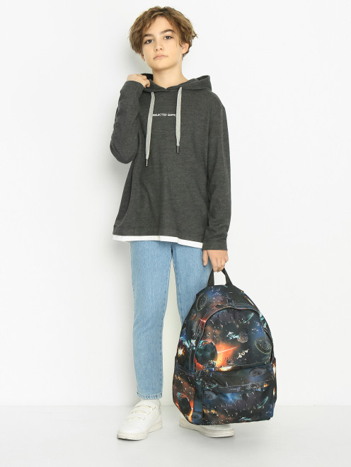 Рюкзак из текстиля с космическим узором Molo - МодельОбщийВид