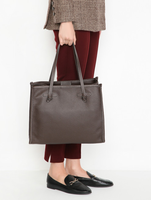 Сумка из кожи с контрастной строчкой Gianni Chiarini - МодельВерхНиз