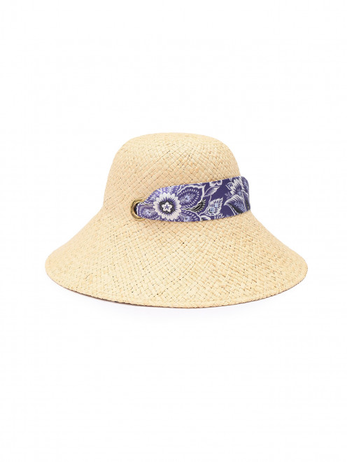 Плетеная шляпа с лентой Etro - Общий вид