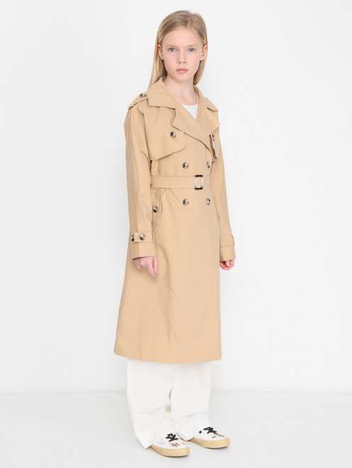 Двубортный плащ с поясом Ermanno Scervino Junior - МодельВерхНиз