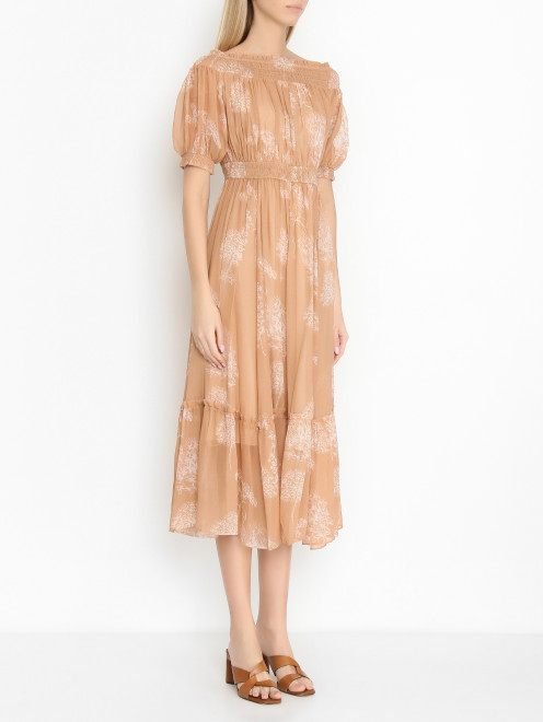 Шелковое платье с деликатным узором Ellassay - МодельВерхНиз