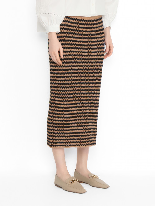 Трикотажная юбка из хлопка Weekend Max Mara - МодельВерхНиз