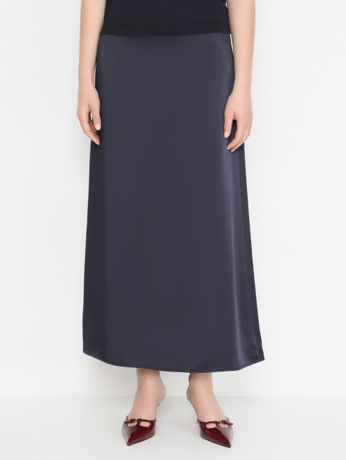 Атласная юбка-миди с разрезом Weekend Max Mara - МодельВерхНиз