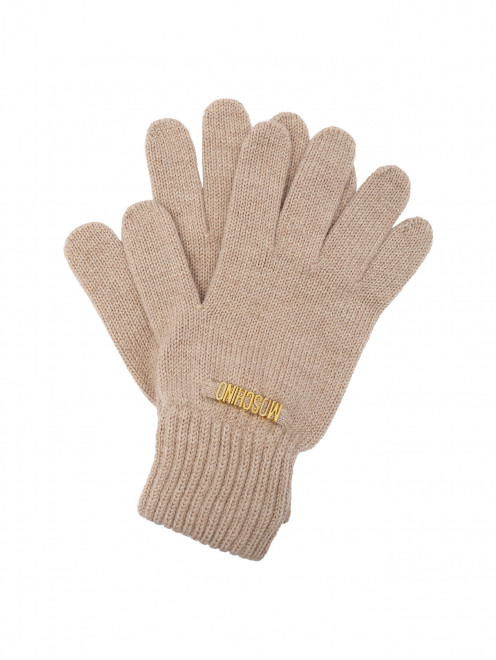 Перчатки из шерсти с золотой фурнитурой Moschino - Общий вид