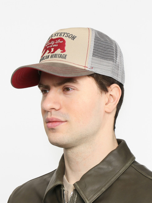 Бейсболка из хлопка с логотипом Stetson - МодельОбщийВид