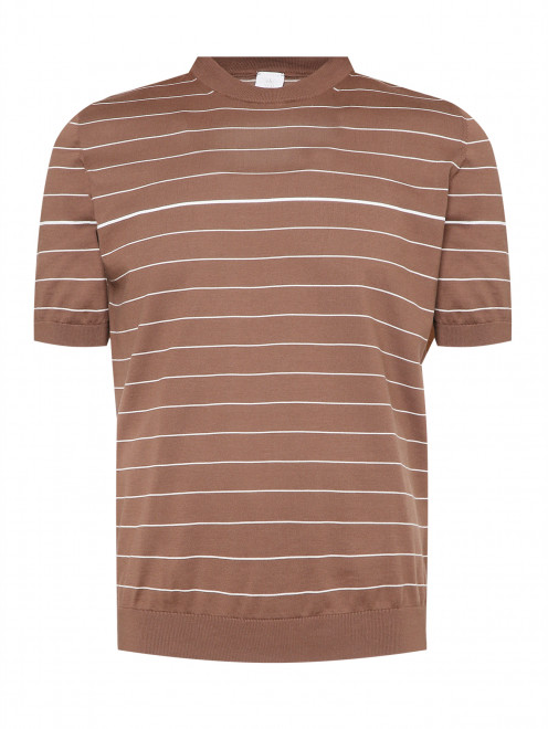 Трикотажная футболка из хлопка с узором полоска Eleventy - Общий вид