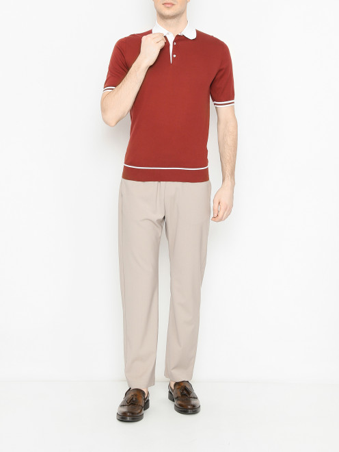 Джемпер из хлопка с воротом поло Doriani Cashmere - МодельОбщийВид