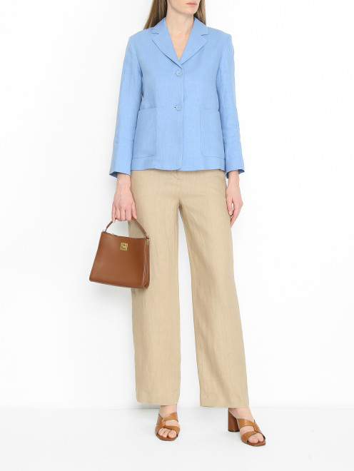 Жакет из льна с карманами Max Mara - МодельОбщийВид