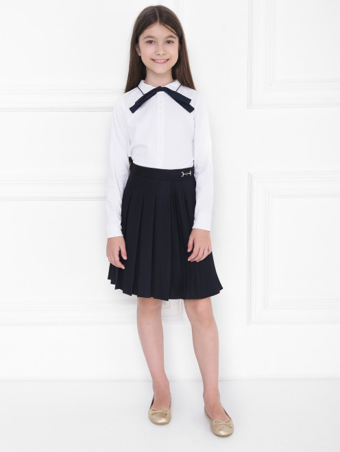 Блуза трикотажная со съемным бантом Aletta Couture - МодельОбщийВид