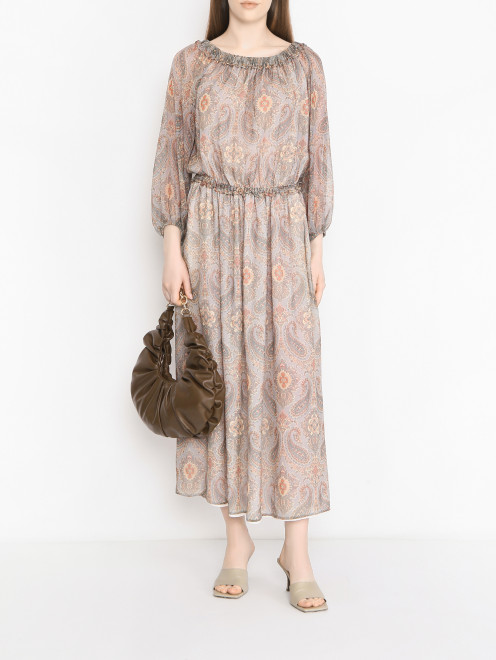 Платье из шелка с узором Weekend Max Mara - МодельОбщийВид