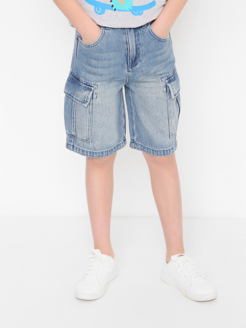 Шорты из денима с карманами Stella McCartney kids - МодельВерхНиз
