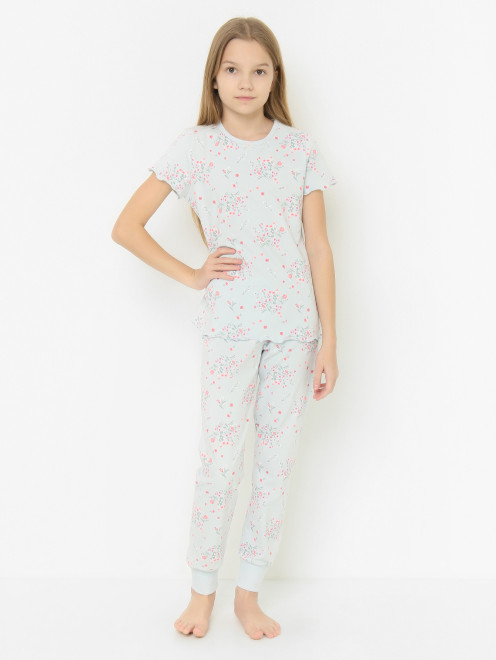 Пижама из хлопка с узором Sanetta - МодельОбщийВид