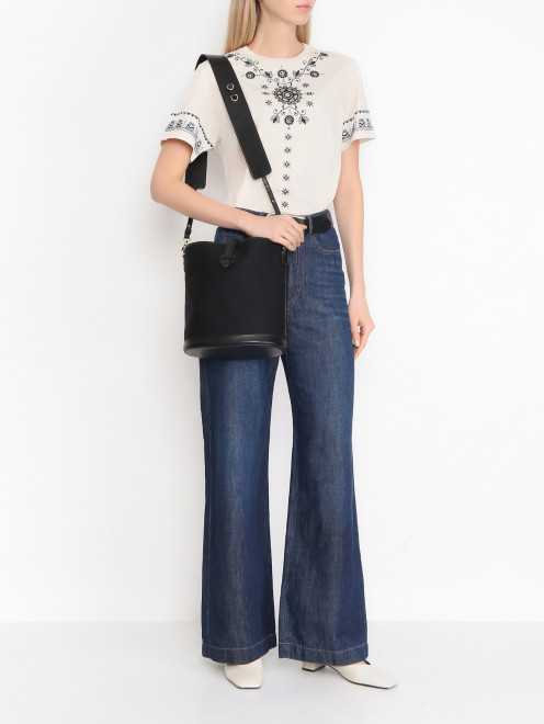 Сумка из канваса и кожи Weekend Max Mara - МодельОбщийВид