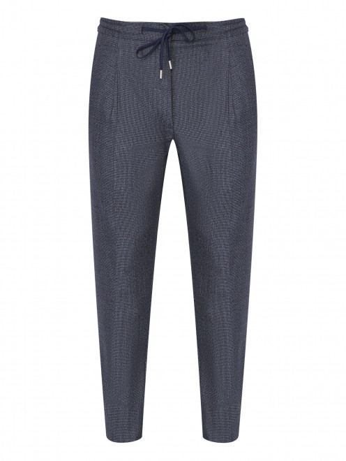 Брюки из шерсти с узором LARDINI - Общий вид