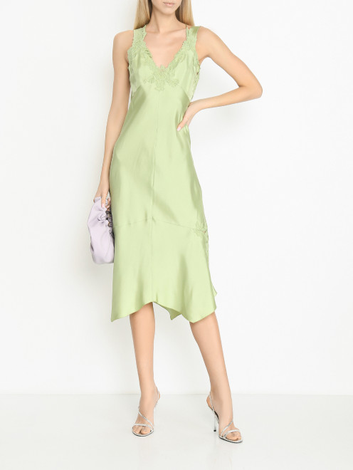 Платье-комбинация из шелка с кружевными вставками Dorothee Schumacher - МодельОбщийВид