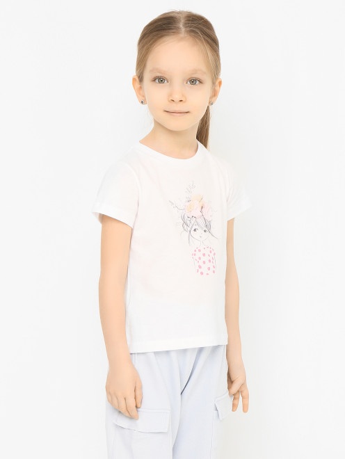 Хлопковая футболка с узором Il Gufo - МодельВерхНиз